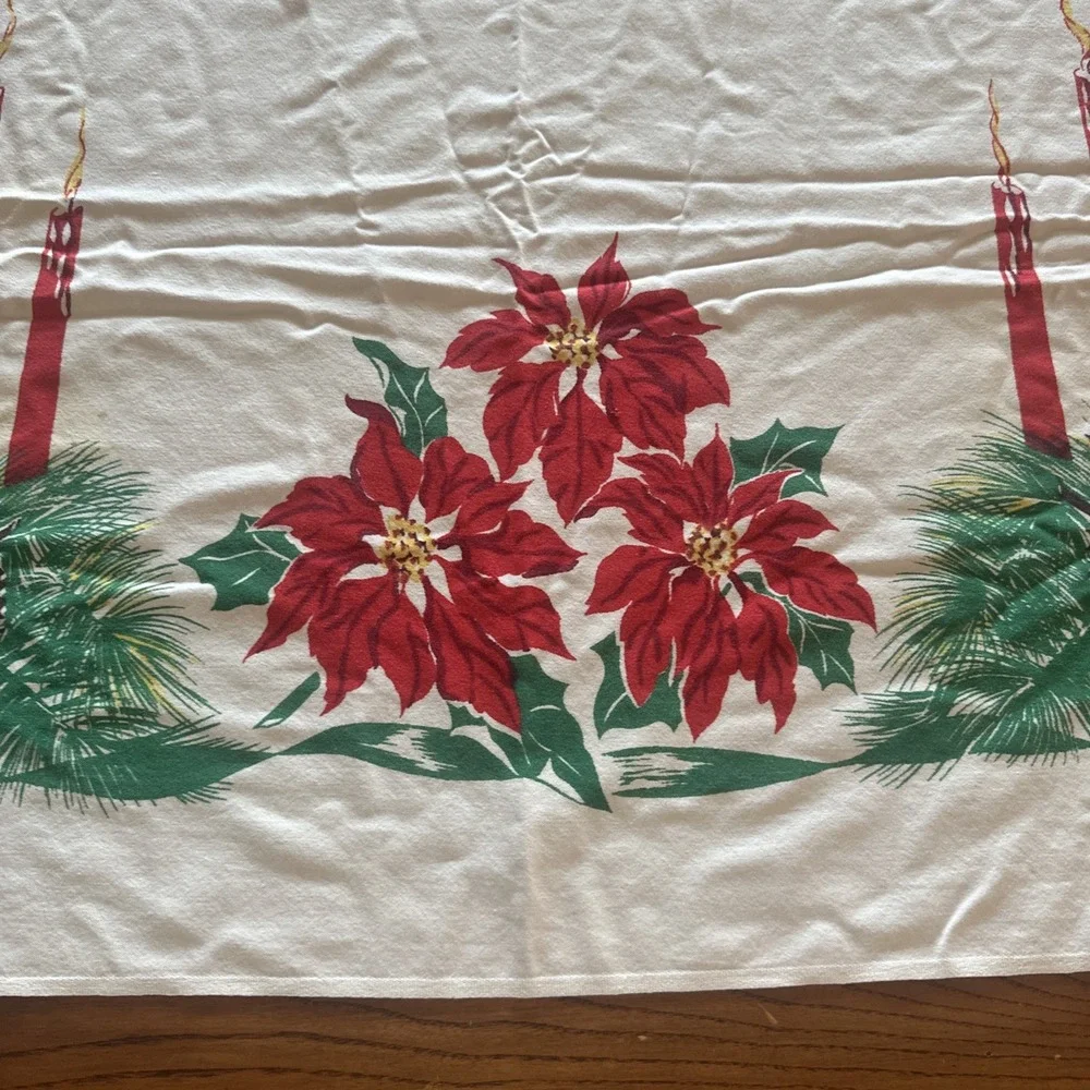 Christmas‎ Vtg Holiday MCM Bridge Tea Tablecloth 78X60